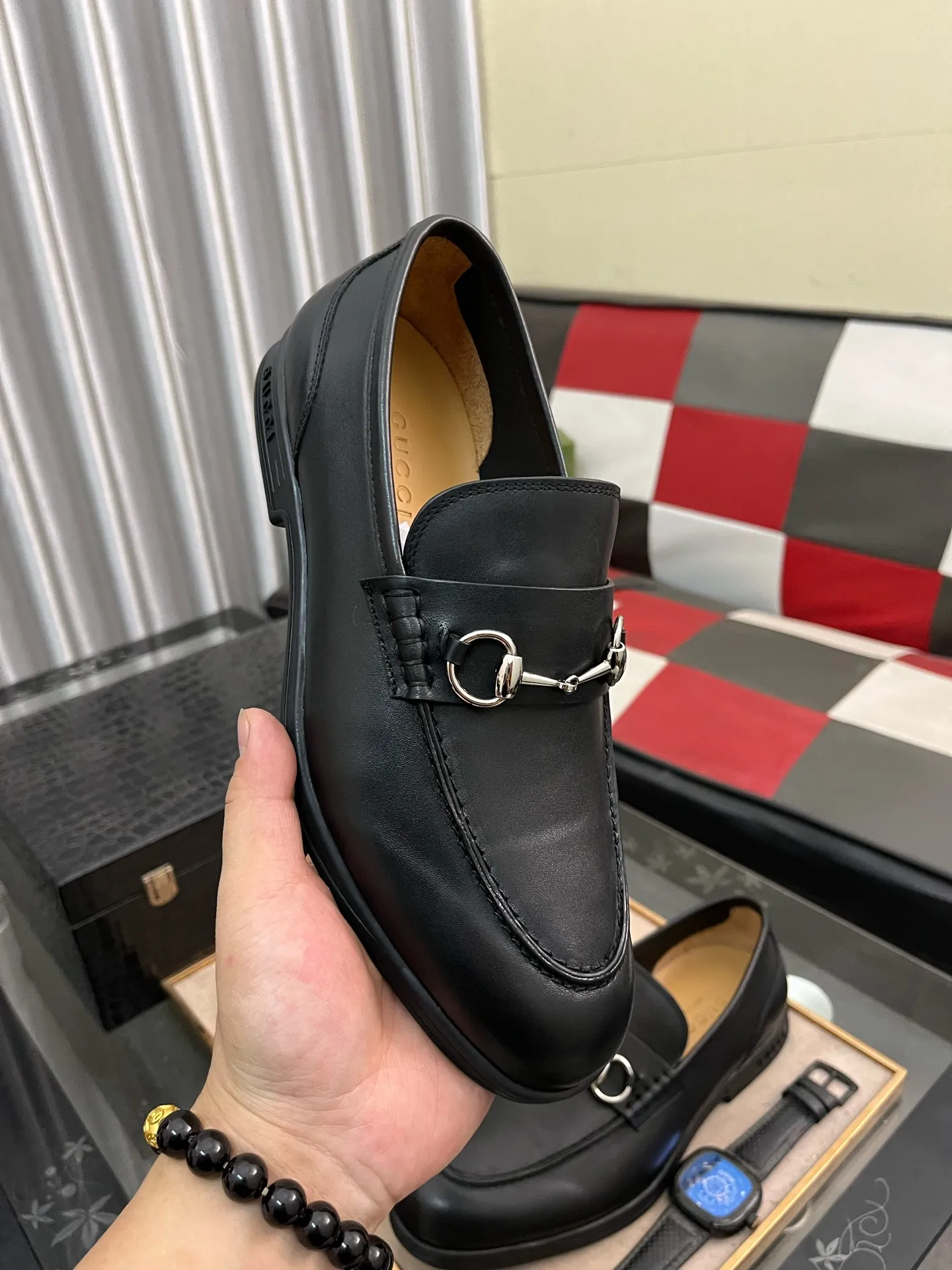 Men's shoes 💰540⌚️⌚️【GUCCi】Original frosted calfskin, water-dyed cowhide lining, original outsole, men's and women's fashion, formal casual leather shoes, slip-on men's and women's shoes series, young fashion, European and American trends, British style, casual matching, comfortable feet, standard code: men's size 38-443️⃣Colors available